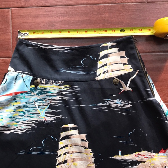 Anthro leifnotes Sail away nautical a line skirt 2 - Picture 9 of 12